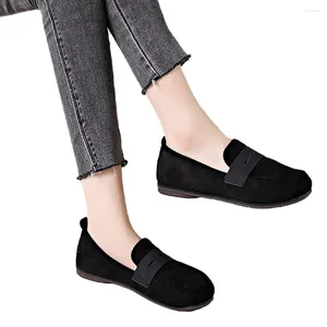 Casual schoenen Loveontop Dames Penny Loafers Flock Dames Plat Antislip Rijden Zacht Comfortabel Kleur Koffie Zwart Bruin