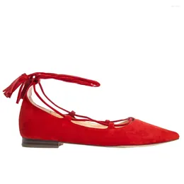 Casual schoenen lovirs vrouwen basispuntende teen kruisband veter ondiep comfort slip op flats jurk feestje 4-15