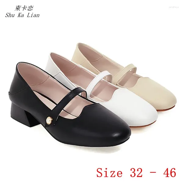 Chaussures décontractées Low Med Talon Femmes Pumps Mary Janes Talons Kitten Small plus taille 32 33 - 40 41 42 43 44 45 46