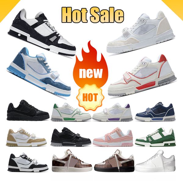 Zapatos informales Bajos bajos Mujeres Color Block Blanco Blanco Verde Azule Mens Entrenadores para mujeres Sports de deportes al aire libre Caminata Jogging Hot Sale 2024 36-45 Luxury