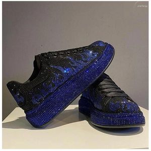 Chaussures décontractées Luxury Charming Men Showy Righestone High Top Flats Male Designer Prom Sneakers Locs Zapatos Hombre