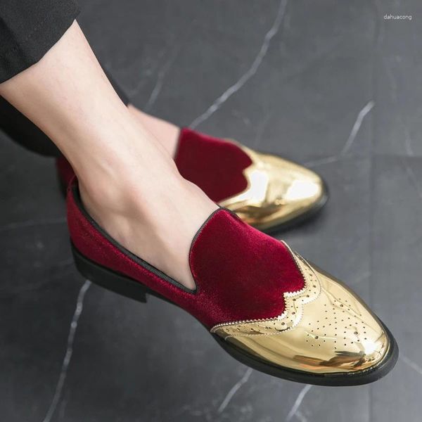 Chaussures décontractées Design de luxe pour hommes, couleur velours côtelé, cuir rouge, vert et noir, pour boîte de nuit, taille 38-47, bloc