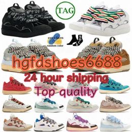 Casual schoenen Luxe designer LAVINES FASHIER LEDER CURB SNEAKERS PAIRS MEN MEN WORDEN VANGEN-UPSTANDELIJK TRAINERS KALF SINKIN RUBBER SNEAKERS