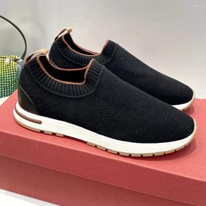 Chaussures décontractées Luxury Elastic Cashmere Top Low Single Wool Tented Treot Walking Walking's Femme's Foot Bottom Mesh Mesh