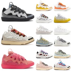 Casual schoenen Luxe lederen stoeprand vrouwen sneakers designer schoenen reliëf moeder kinderkalfsleer topkwaliteit rubberen heren mode vintage outdoor trainers zigers 35-46