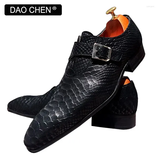 Chaussures décontractées Men de luxe Locs de boucle boucle imprimés de serpent de serpent formelle Bureau de mariage en cuir