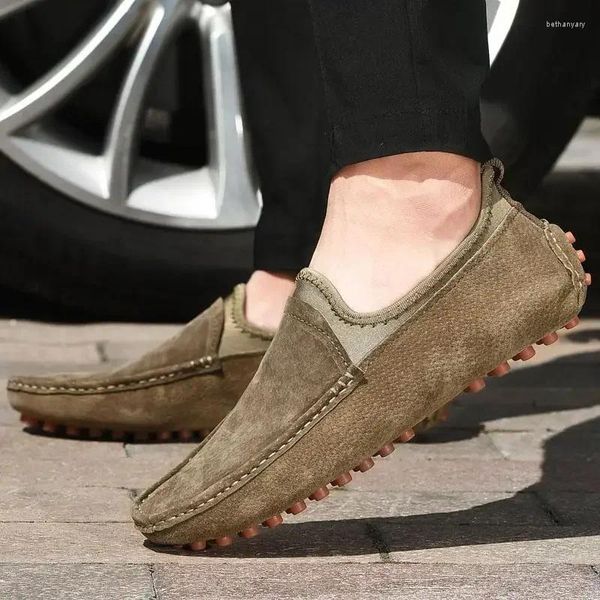 Chaussures décontractées en cuir de luxe pour hommes respirants d'été mocassins polyvalents mocassins coréens de style coréen