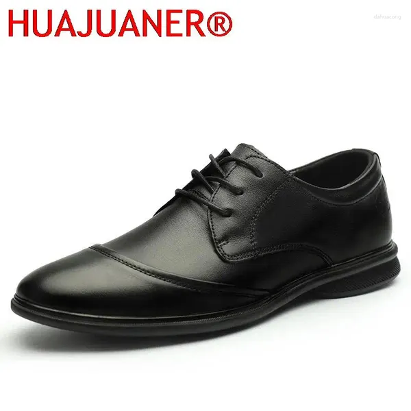 Zapatos informales de lujo para hombres oxfords Vestidos clásicos de cuero de cuero