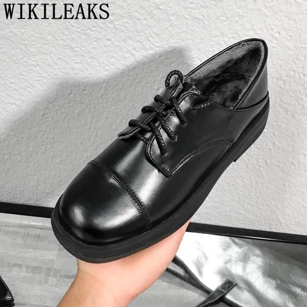 Chaussures décontractées Luxury Oxford pour femmes Ladies Leather Creepers Fashion 2024 Summer Harajuku Korean Style Zapatos