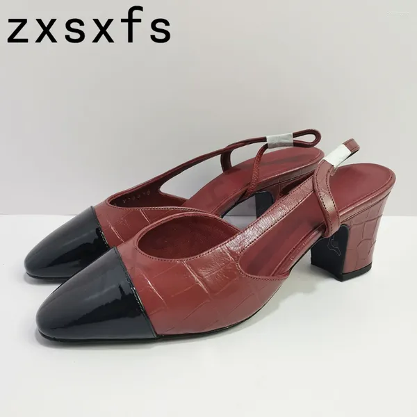 Zapatos informales Modelo de tacón de lujo Mujeres Sandalias de cuero genuinas Dama Summer Sporters Spansers Zapatillas Mujer 2024