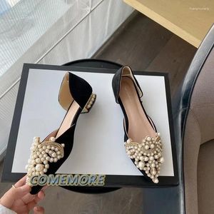 Chaussures décontractées Luxury Fashion's Fashion Perle Flats pointu pointu à bout élégant Moifait printemps d'été Femme Mariage Classique Bridal