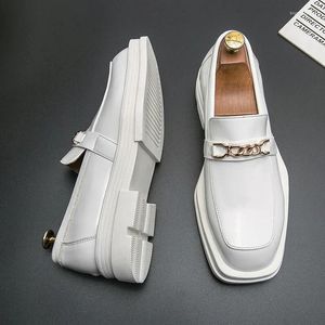Chaussures décontractées Logs blancs mâles Slip on Plateforme Man P30D50
