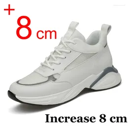 Casual Schoenen Man Sneakers Lift 8CM 6CM Hoogte Verhoogd Voor Mannen Ademend Vrije tijd Lift Zapatillas Hombres