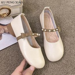 Casual schoenen Mary Jane vrouwelijke vrouwen comfortable platte slip-on loafers rond teen schoeisel zachte ondiepe mond elegant