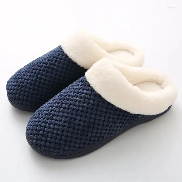 Zapatos informales Memory Foam Slip-On House Indoor 2024 Winter Women Women Warmed Cushioned Slippers Women's Lamb-Hug Comes