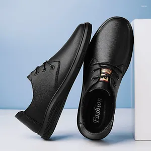 Zapatos casuales para hombre, zapatos planos de negocios cómodos de cuero de acción transpirables para hombre, otoño para hombre