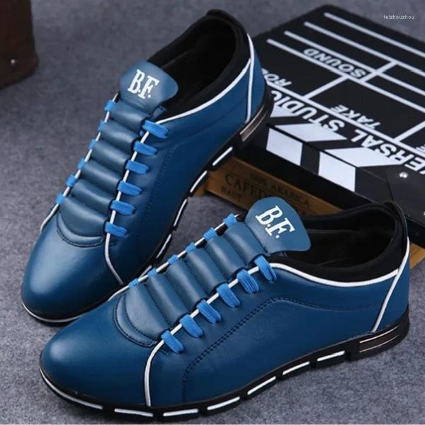 Zapatos informales para hombre, zapatillas de deporte transpirables de cuero Pu para hombre de negocios, calzado de trabajo británico, talla 38-48, zapato plano Social Masculino