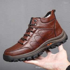 Casual schoenen Men Business Comfortabele ritschoen Dikke lederen herfst Winter Warm naakt laarzen