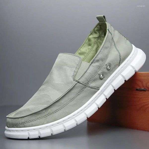 Zapatos casuales para hombres lienzo primavera de verano resbalón de moda en color sólido tendencia de color liviano