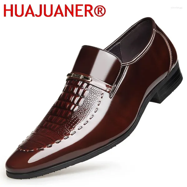 Zapatos casuales hombres clásicos mocasines de la plataforma de punta de cuero de cuero vestido de trabajo con gran tamaño Zapatos de vestir hombre