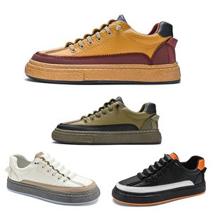 Zapatos informales para hombre, cómodos, planos, punta redonda, verde, negro, marrón, blanco, zapatillas deportivas para hombre, talla 40-44