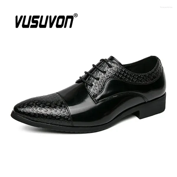 Chaussures décontractées Men Derby Fashion Dress Classic Brogue Retro Mandards Black Causal Business Footwear For Party Big Taille 38-48