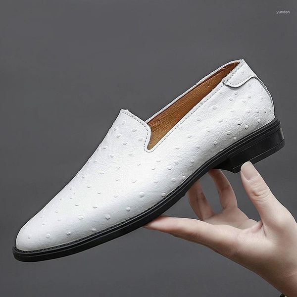 Zapatos casuales hombres vestidos mocasins para hombres mocasines de cuero italiano gran tamaño 36-45 diseñador formal de boda negra lujo