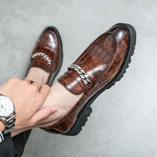 Zapatos Casuales Hombres Elegantes Negocios Formal Cuero Moda Hombre Vestido Clásico Italiano Oxford Brogue