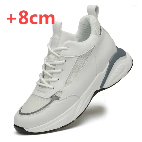 Zapatos casuales Hombres Aumento del ascensor Altura para el hombre Tacones Hidden Insole de la plantilla de 8 cm 6 cm Sports de ocio para hombres Taller