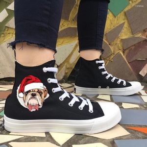 Zapatos casuales hombres lienzo de fondo plano perro perro mujer mujer zapatillas de zapatillas