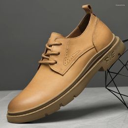Chaussures décontractées hommes en cuir authentique pour la marque Oxford Men's Fashion Luxury Business Robe Formel