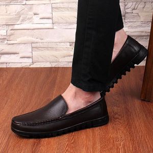 Zapatos informales para hombre, mocasines de cuero genuino, mocasines de diseñador para conducir para primavera y verano, planos sin cordones para oficina