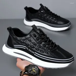 Casual schoenen mannen echte lederen trend crocodile print causale sport joggen mode comfortabele sneakers