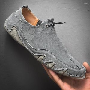 Casual schoenen mannen hoogwaardige loafers mocassins glijden op heren flats mannelijk rijden elastisch varkensleer
