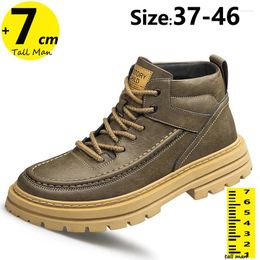 Casual schoenen mannen High Top heren modieuze liftlaarzen met langere hiellift binnenzool 7 cm plus maat 37-48