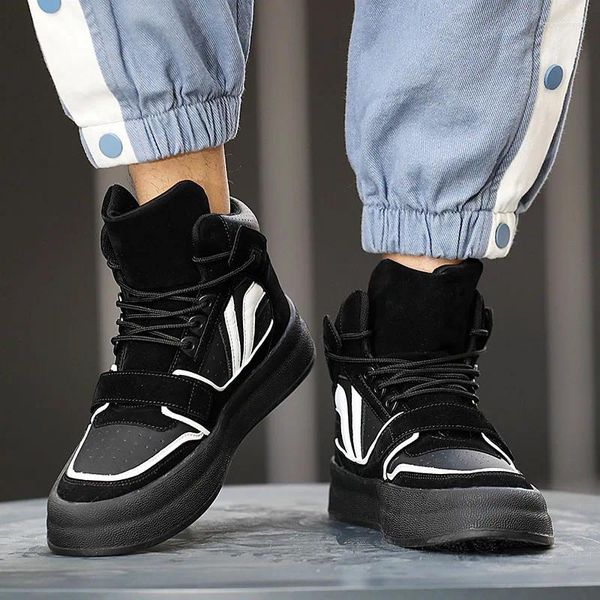 Chaussures décontractées hommes baskets hauts pour la plate-forme confortable d'automne 2024 Trendy Brepwant Lace-Up Skate Zapatillas de Hombre