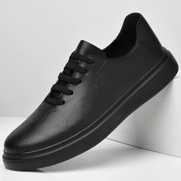 Zapatos informales con cordones para hombre, mocasines de piel de vaca a la moda para hombre, mocasines para exteriores, Oxfords transpirables, conducción de ocio