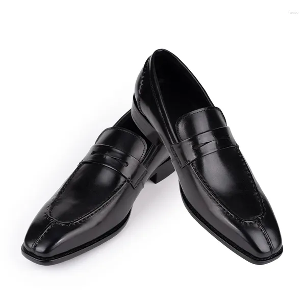 Chaussures décontractées en cuir noir et marron pour hommes, confortables, haut de gamme, faites à la main, à la mode, pour rencontres quotidiennes, à enfiler, pour robe de soirée de mariage