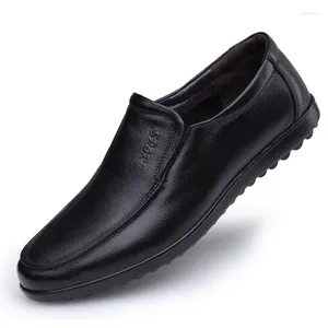 Chaussures décontractées hommes en cuir concis Oxford robe d'affaires noir formel mariage mocassins de base plat couleur unie