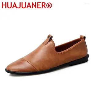 Chaussures décontractées Mentes en cuir confortables Summer Male Classic Male Slip on Fashion Driving Brand Flats