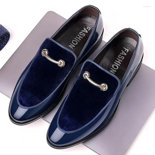 Chaussures décontractées hommes en cuir luxueux affaires oxford breveté breveté de bureau surdimensionné formel mariages