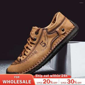 Chaussures décontractées hommes en cuir extérieur confortable mode haute qualité soft homme classique cheville non glissant flats mocassin tendance