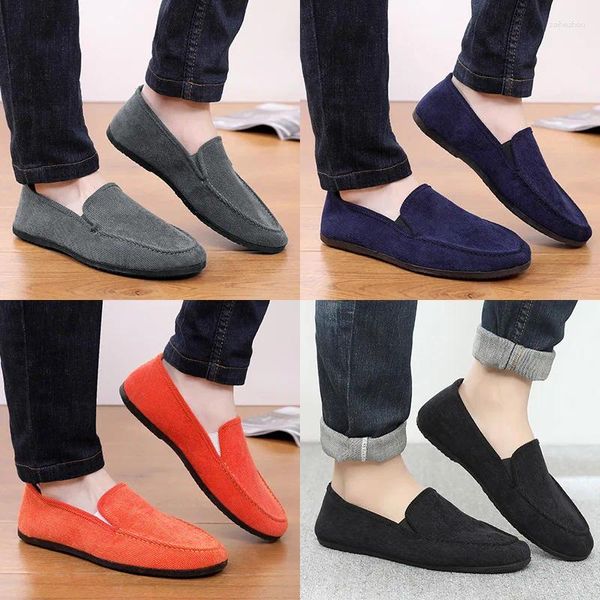 Zapatos Casuales Mocasines para Hombre Mocasines De Tenis Suaves De Moda Zapatillas Sin Cordones De Lona Calzado para Caminar Al Aire Libre Vintage Negro