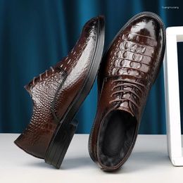 Chaussures décontractées hommes oxford secteur de crocodile en cuir authentique Lacet Up Formez Robe Footwear Business Business Shoe