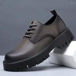 Chaussures décontractées Hommes oxfords Vobe en cuir authentique hauteur augmentant la plateforme d'entreprise pour hommes