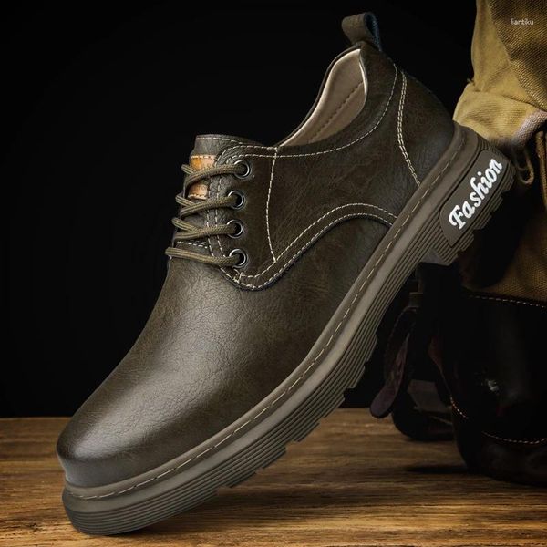 Zapatos casuales hombres oxfords vestido de cuero genuino encaje de seguridad al aire libre zapatillas para hombres de alta calidad trabajo formal