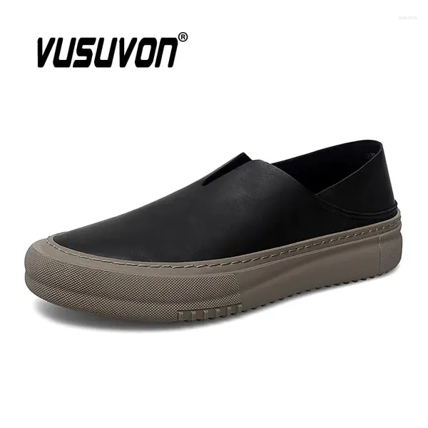 Chaussures décontractées Men de penny mots de mode en cuir authentique en cuir classique Classic Black Footwear Big Size 38-44 Flats