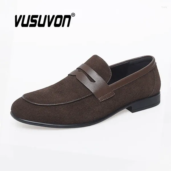 Zapatos casuales hombres mocasines centavos de gamuza de cuero 38-44 tamaño transpirable negro suave al aire libre mulas de verano vestido caminando pisos