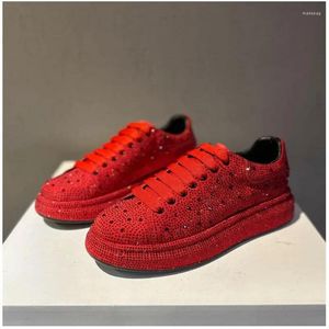 Chaussures décontractées hommes rouge strass motif tout Match marque casual appartements mocassins sport marche baskets Zapatos Hombre
