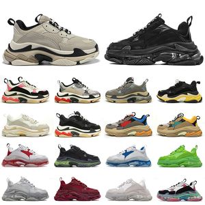 Chaussures décontractées Baskets à plateforme pour hommes et femmes Noir Blanc Beige Gris foncé Orange Vert Rouille Rose Bred Argent Jogging Marche Triple S